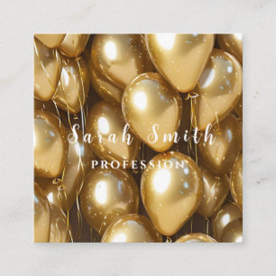 Guld Shiny Balloons Party Glitter Fyrkantigt Visitkort
