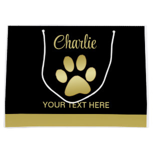 Guld Shiny Hund Tass mot svart bakgrund