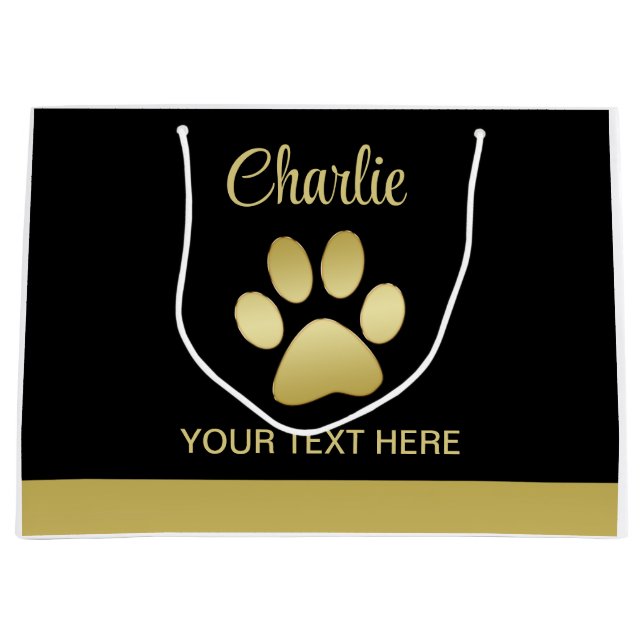 Guld Shiny Hund Tass mot svart bakgrund (Framsidan)