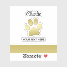 Guld Shiny Hund Tass mot svart bakgrund Klistermärken