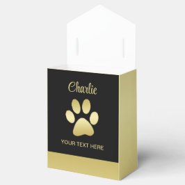 Guld Shiny Hund Tass mot svart bakgrund Presentaskar