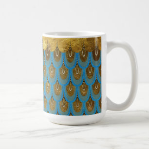 Guld Shiny Princess Sjöjungfru Glitter Scales Kaffemugg