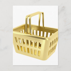 Guld shoppar basket vykort
