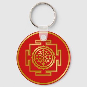 Guld- Shree Yantra Nyckelring