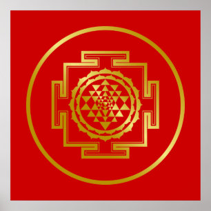 Guld- Shree Yantra Poster