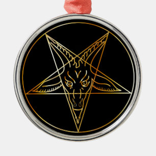 Guld- sigil av Baphomet Julgransprydnad Metall