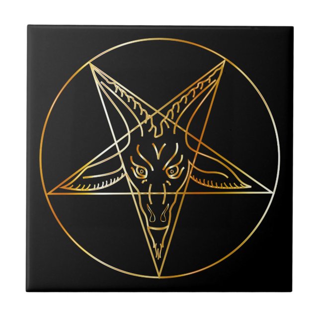 Guld- sigil av Baphomet Kakelplatta (Framsidan)