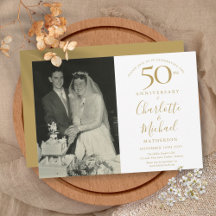 Guld Signatur 50-års bröllopsjubileum Foto