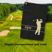 Guld Silhouette Golfer Monogram