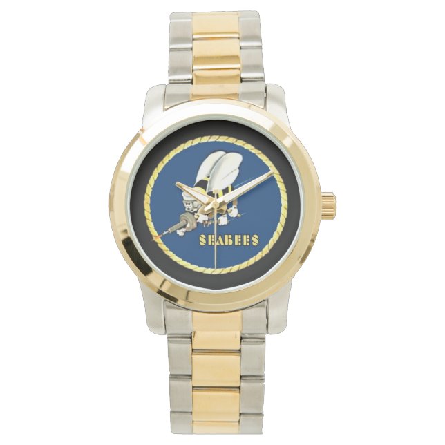 Guld/Silver 2 Tone Sea-Bees Wrist Watch Armbandsur (Framsida)