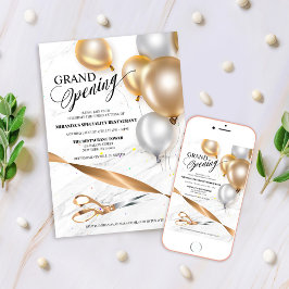 Guld Silver Ballonger Grand Opening Bandskärning Inbjudningar