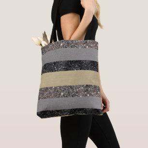 Guld Silver Black Glitter Glam Rand 1 Tygkasse