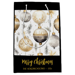 Guld Silver Black jul Ornaments Gift Bag