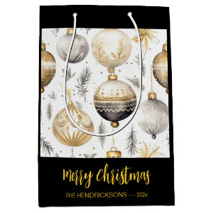 Guld Silver Black jul Ornaments Gift Bag