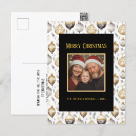 Guld Silver Black Ornaments Fotovykort Helg Vykort