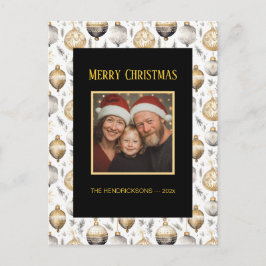 Guld Silver Black Ornaments Fotovykort Helg Vykort