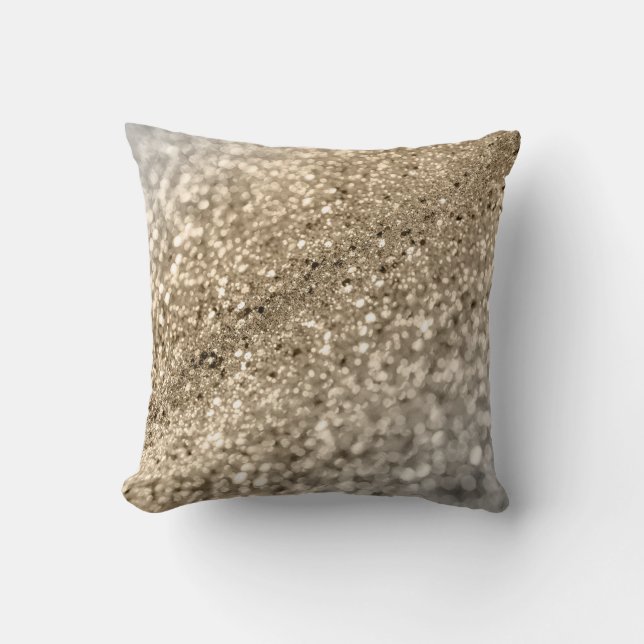 Guld Silver Bokeh Glitter #1 (Faux Glitter) #decor Kudde (Framsida)