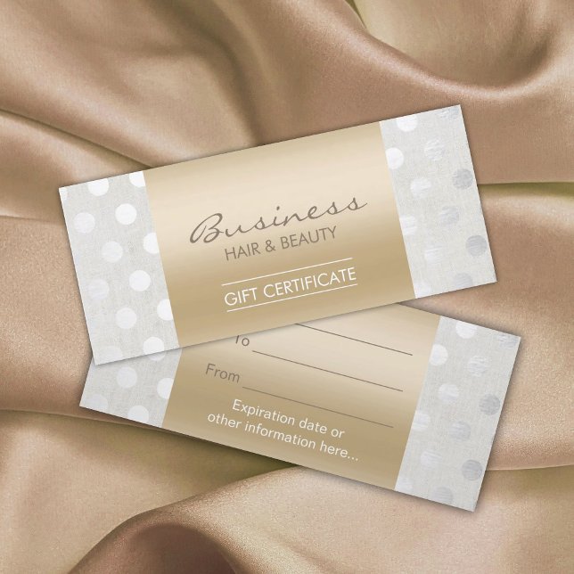 Guld & Silver Dots Salon Business Gift Certificate (Skapare uppladdad)