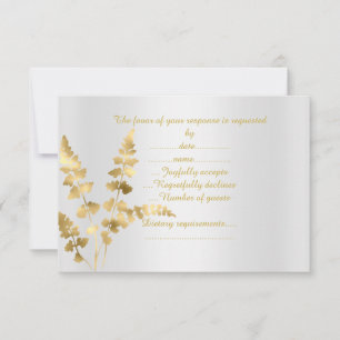 Guld silver elegant blad svarsbrev OSA kort