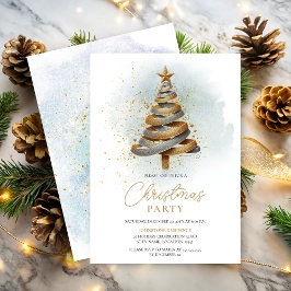 Guld Silver Faux Glitter Träd jul Party Inbjudningar