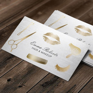 Guld & silver för stylist för snärtMakeuphår Visitkort