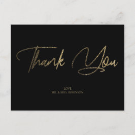 Guld & Silver Glitter Chic Black Tack Anpassningsb Vykort