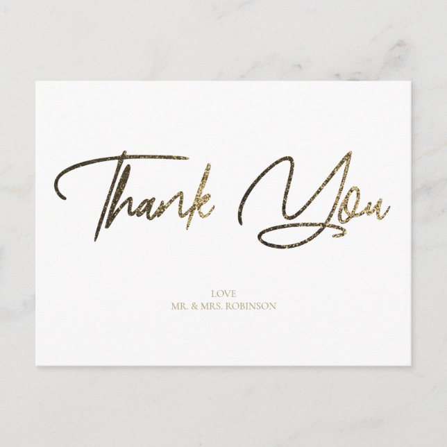 Guld & Silver Glitter Chic Black Tack Anpassningsb Vykort (Framsida)