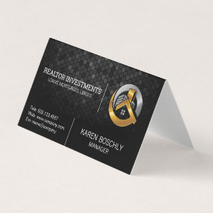 Guld Silver House och Byggnad Logotyp Visitkort