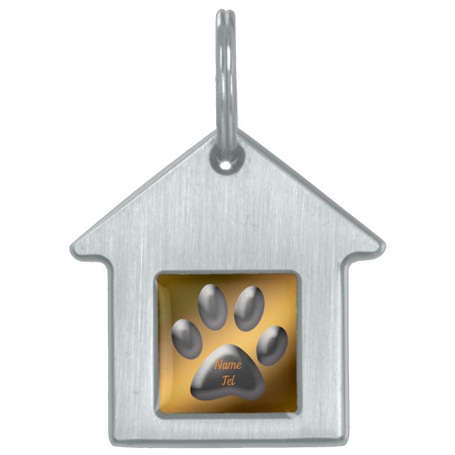 Guld Silver ID-bricka Husdjur (Framsidan)