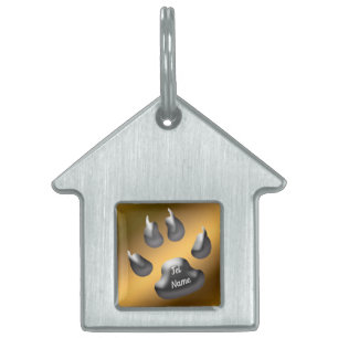 Guld Silver Katt ID-bricka Husdjur