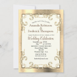 Guld, Silver och Brass-Vintagen Inbjudningar