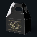 Guld & Silver Ram med Krona Presentaskar<br><div class="desc">Elegant,  enkel 50:e bröllop-årsfirande. Guld och silver ram med krona. Svart och utbytbar bakgrund och textmall för anpassade.</div>