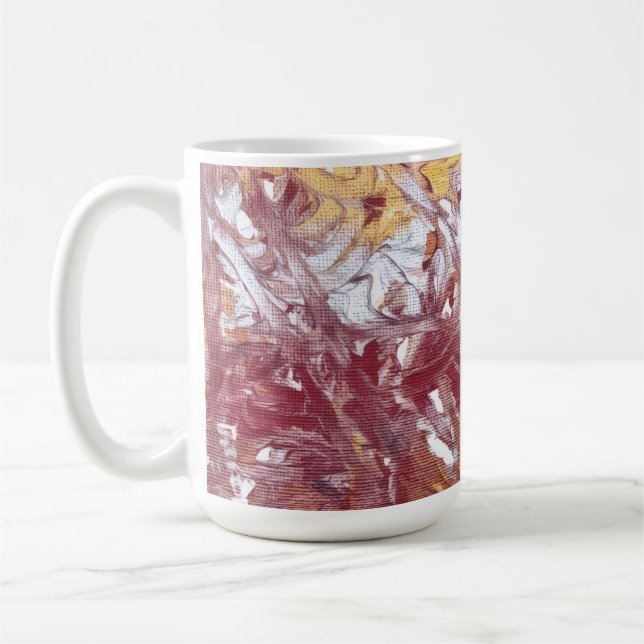 Guld, Silver, Röd, Roséguld, Marmor Konstverk Kaffemugg (Vänster)