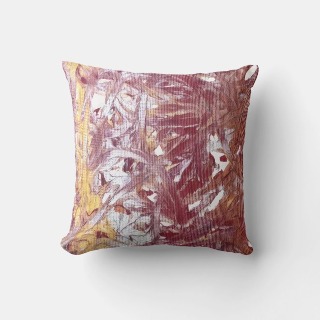 Guld, Silver, Röd, Roséguld, Marmor Konstverk Kudde (Framsida)