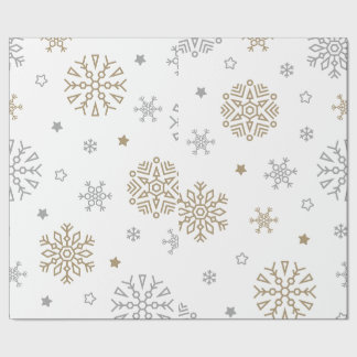 Guld & Silver Snowflake Presentpapper