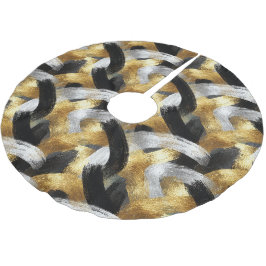 Guld Silver Svart Julfirande Julgransmatta Borstad Polyester
