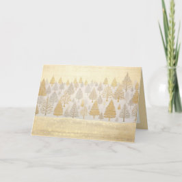 Guld Silver Träd Gräs-julkort Kort