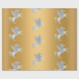 GULD SILVER UNICORN BIRTHDAY BRÖLLOP WRAP PRESENTPAPPER