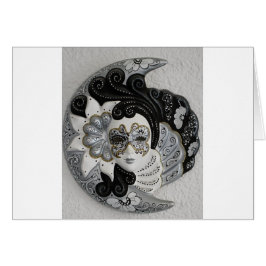 Guld Silver Venetian Mask Hälsningskort