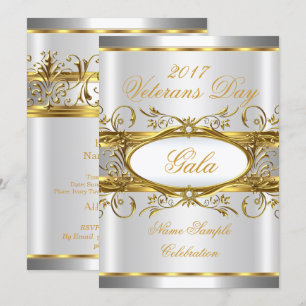 Guld Silver Vitt och Guld Plaque Fest Inbjudningar