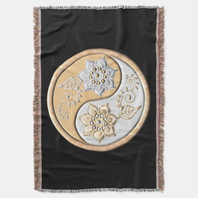 Guld & Silver Yin Yang  Filt (Framsidan Vertikal)