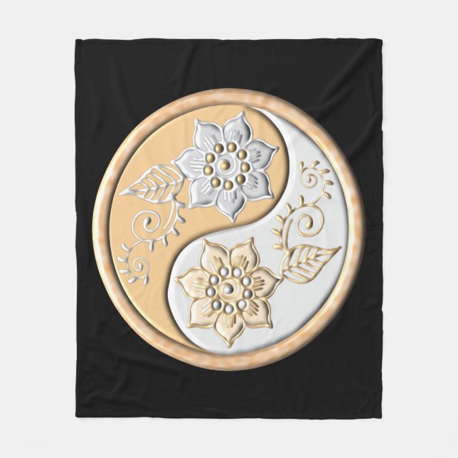 Guld & Silver Yin Yang  Fleecefilt (Framsidan)
