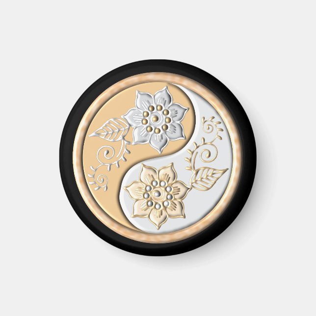 Guld & Silver Yin Yang  Magnet (Framsidan)