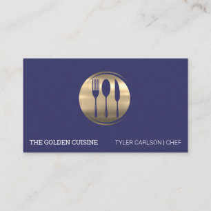 Guld Silverware Restaurant Logotyp Visitkort