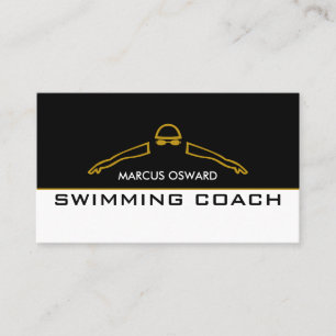 Guld simmande ikon, simmande coach & Lifeguard Visitkort