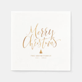 Guld Simple Calligraphy God jul Pappersservett