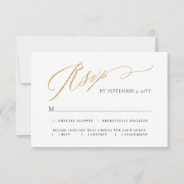 Guld Simple Elegant Script Meal Choice Bröllop OSA Kort