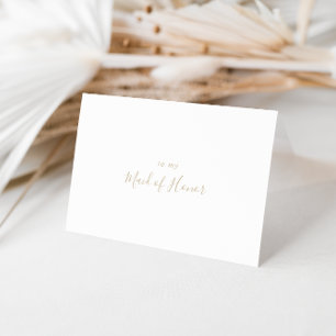 Guld Simple Minimalist Brudens sida Tack Kort