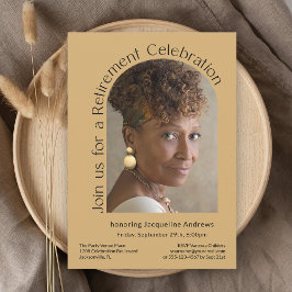 Guld Simple Photo Arch Pension Party Inbjudningar