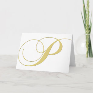 Guld- singel för Monogrambrev P Anteckningskort